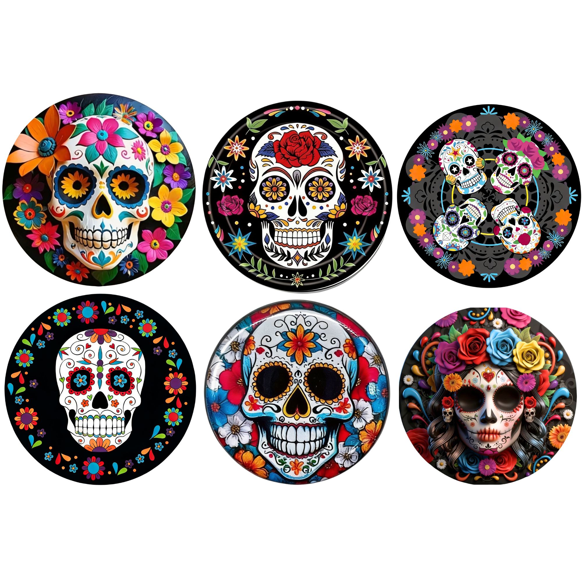 Ball Marker Set - 6 pcs Funny Skull Design Golf