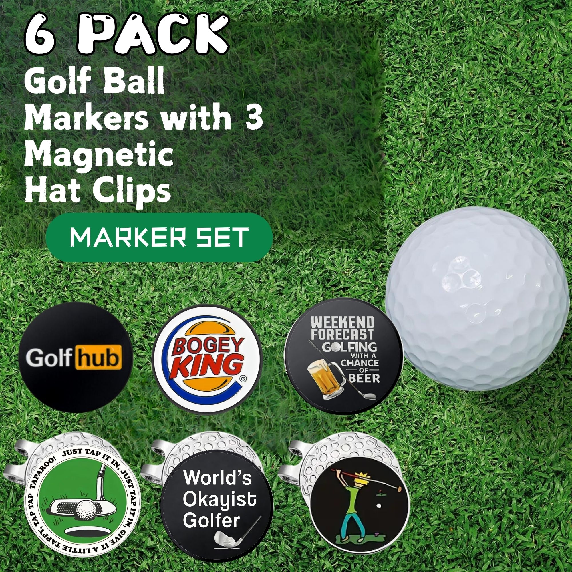 6 pcs Durable Golf Markers wit – Ball Marker Set recenzja i cena
