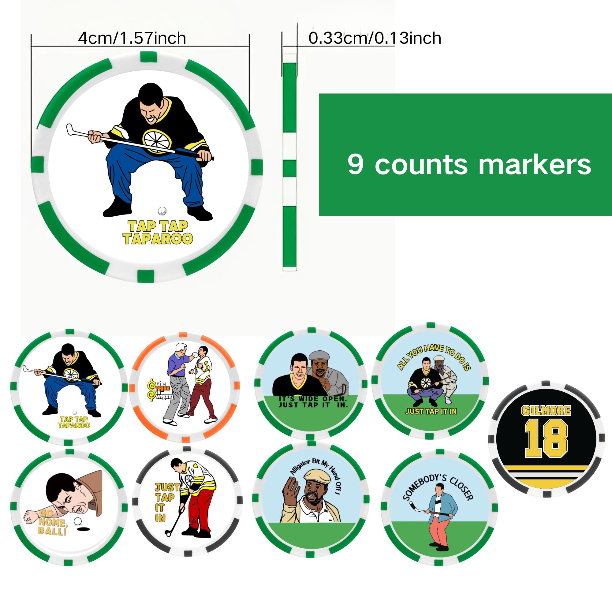9 counts EA ABS Golf Poker Bal – Ball Marker Set recenzja i cena