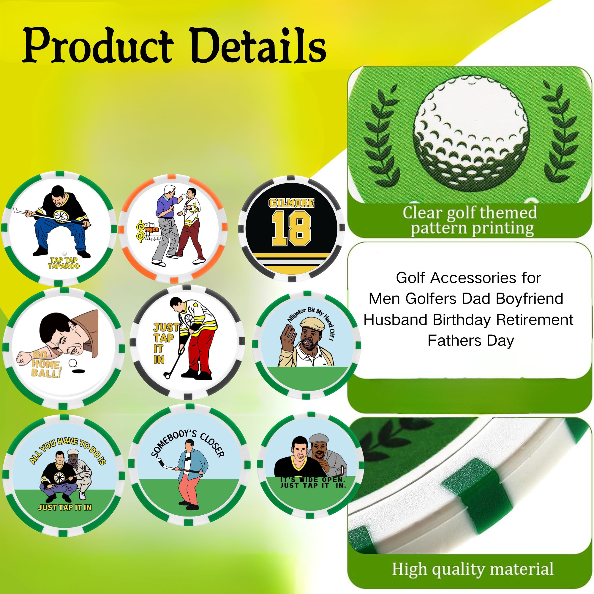 9 counts EA ABS Golf Poker Bal – Ball Marker Set recenzja i cena