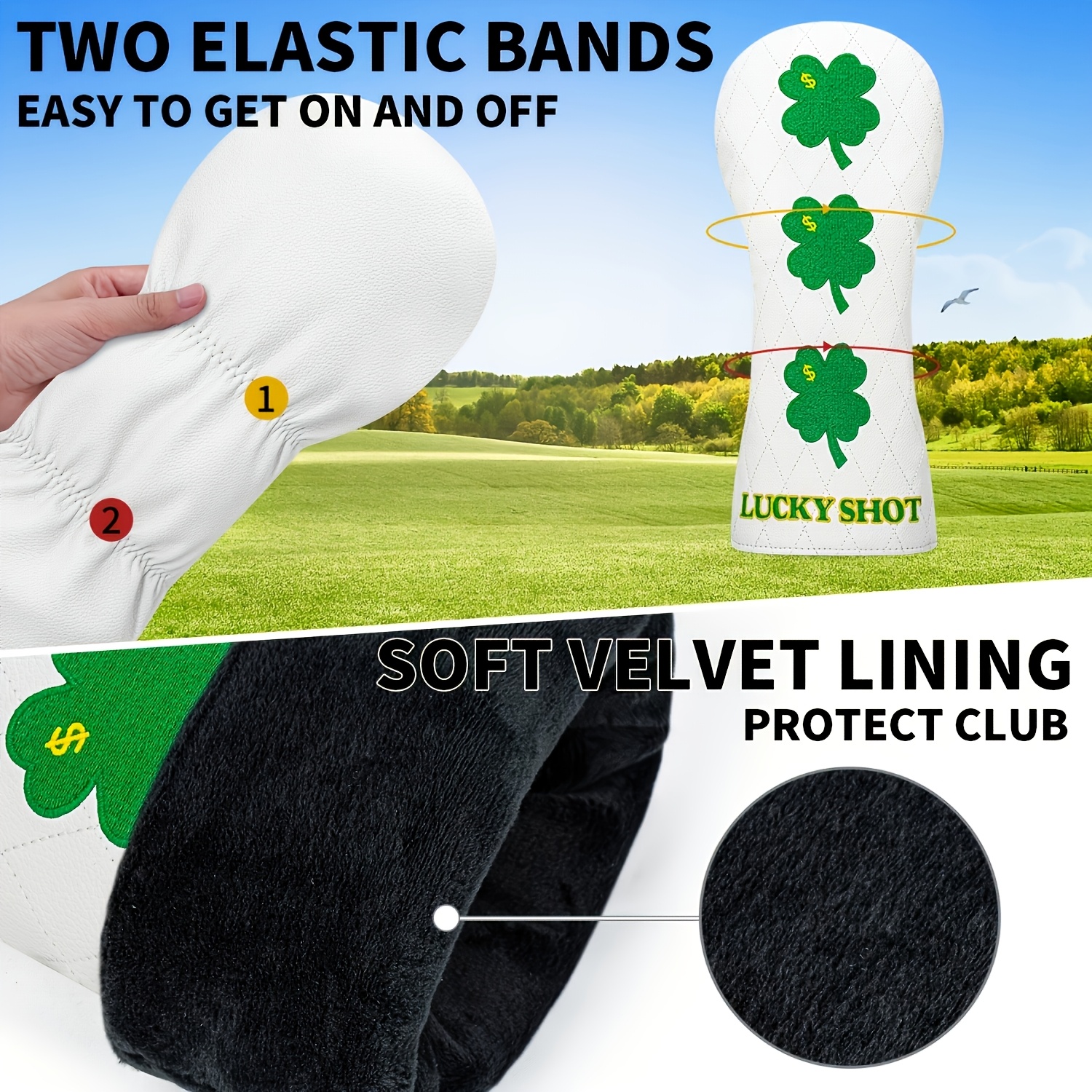 1pc/3pcs Four-Leaf Clover Doll – Headcover Driver recenzja i cena